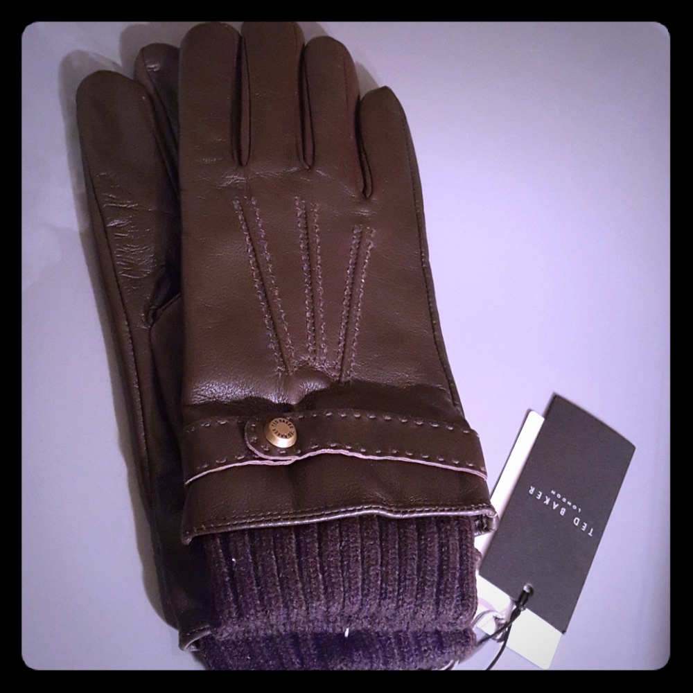 Ted Baker London brown leather gloves